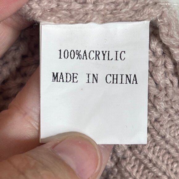 TRALEUBIE | Women's Blush Pink Open Front Knit Cardigan | Size M - Picture 10 of 13